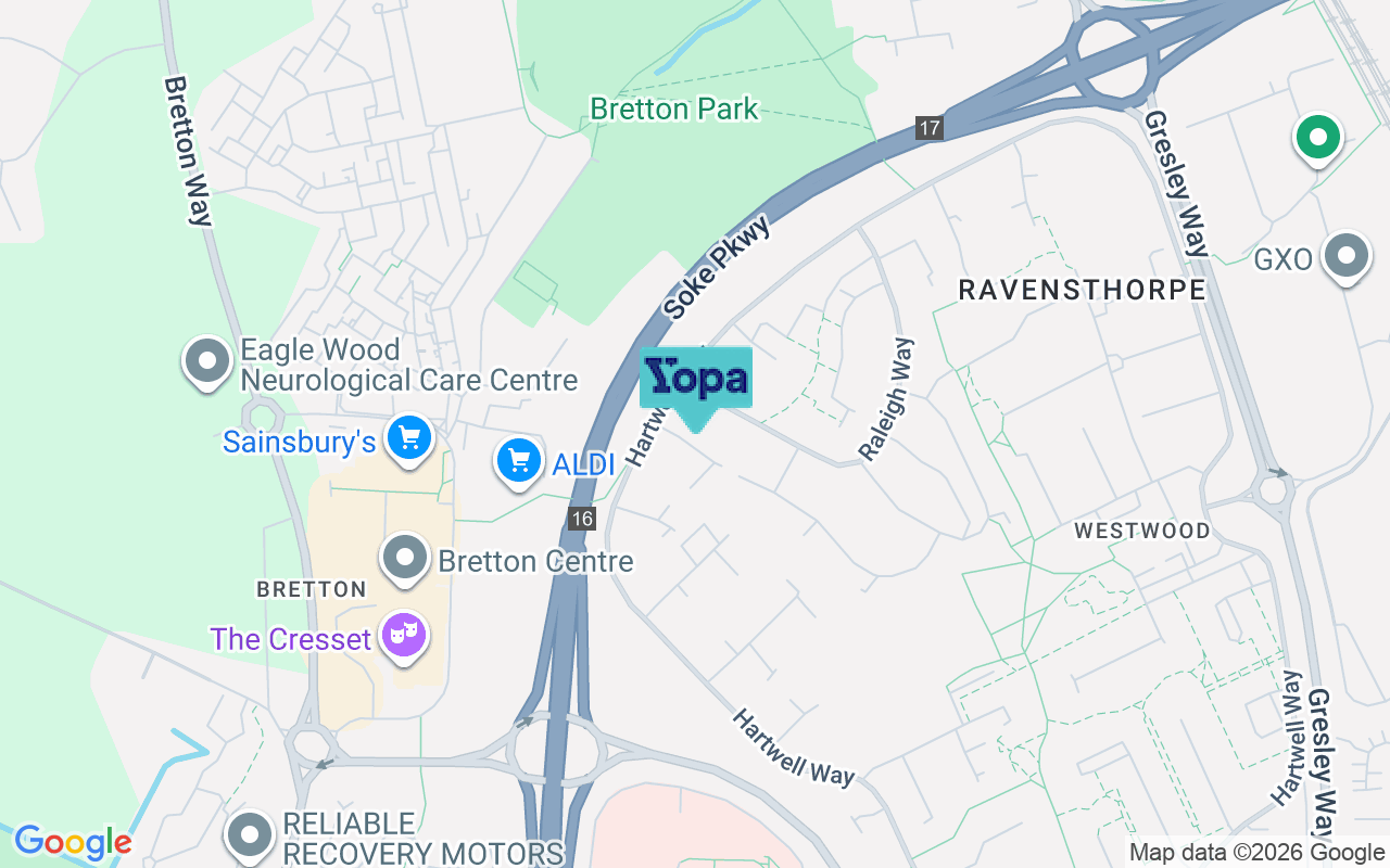 Map showing the location of PE3 7LP