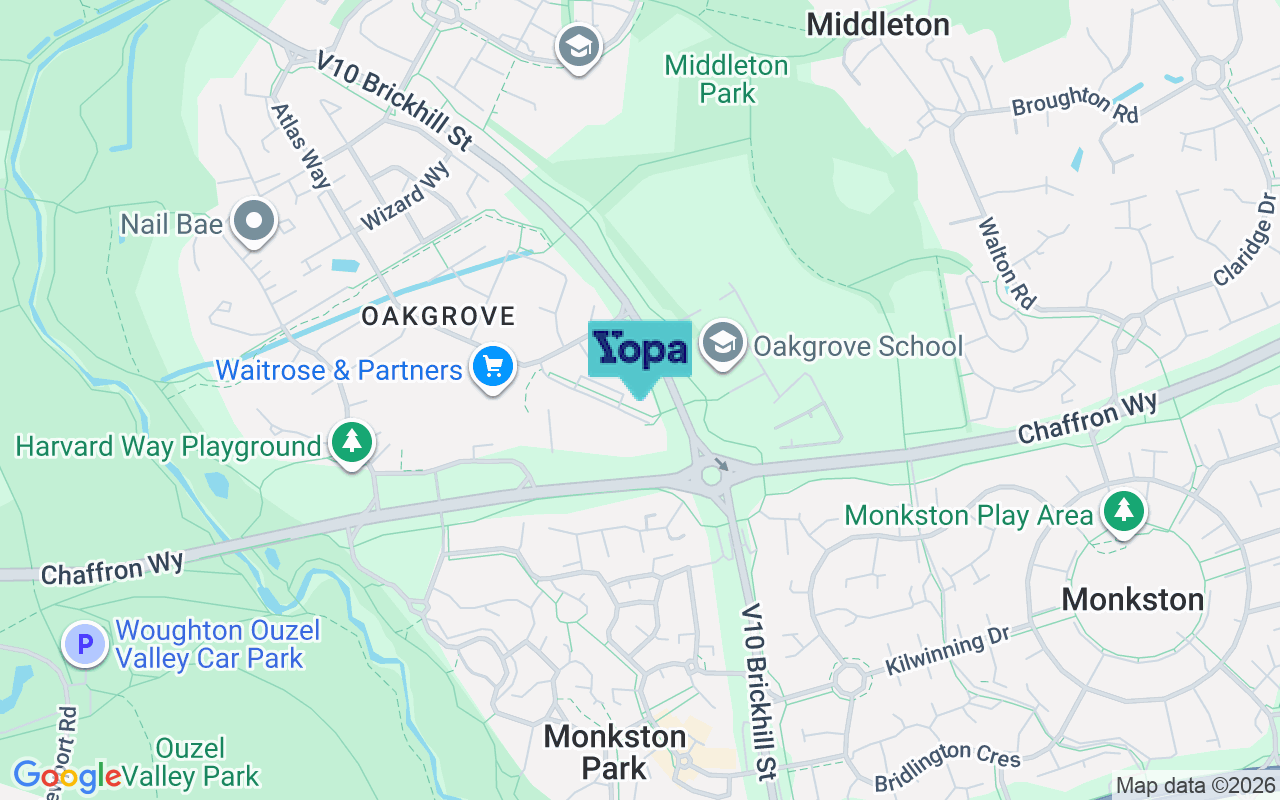 Map showing the location of MK10 9SW