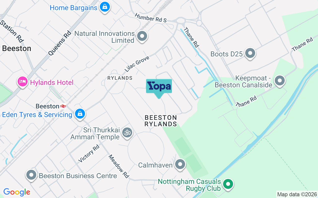 Map showing the location of NG9 1PT