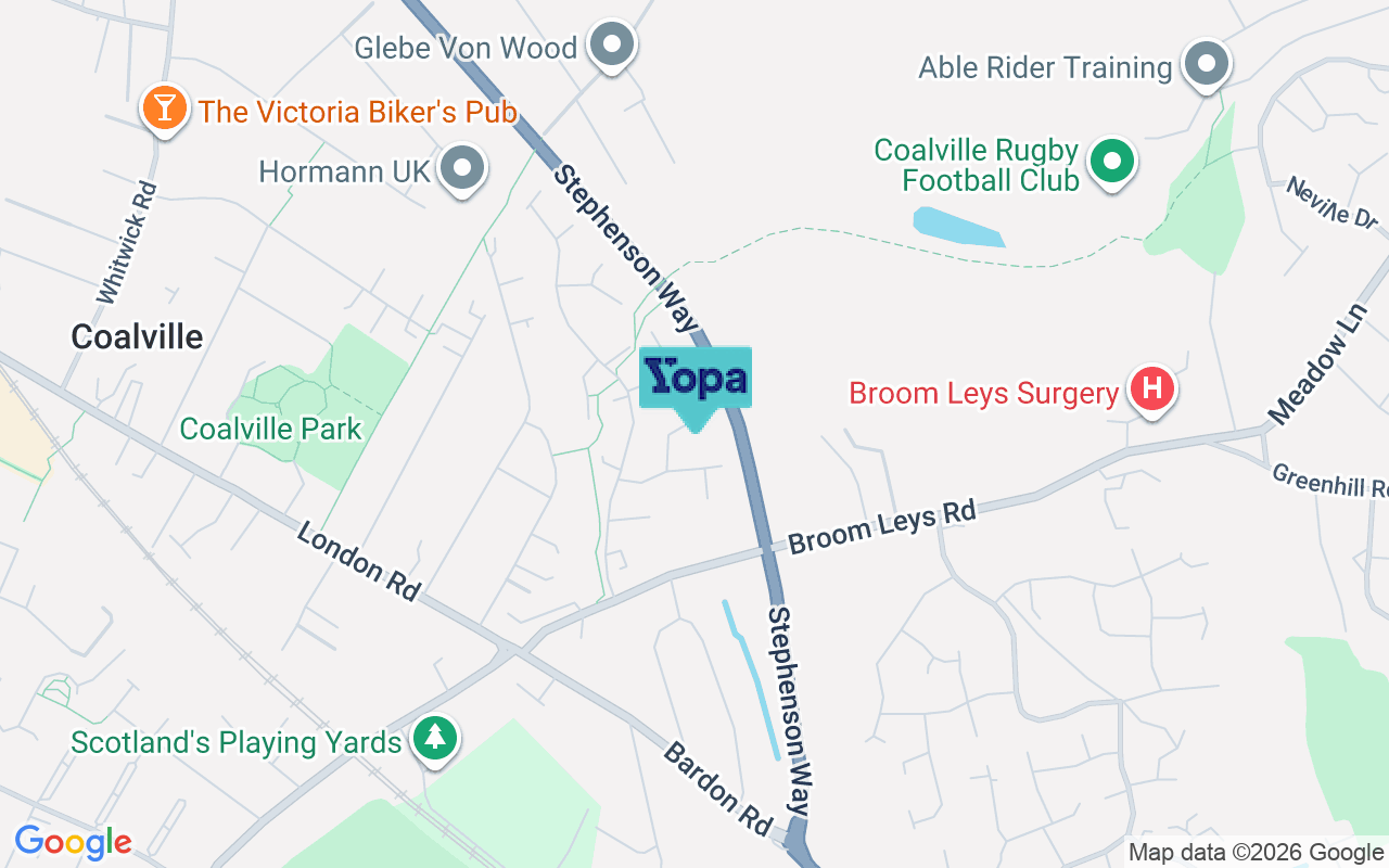 Map showing the location of LE67 4EL