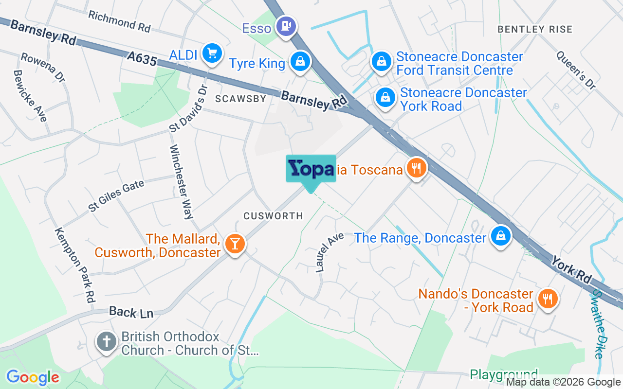 Map showing the location of DN5 8JJ