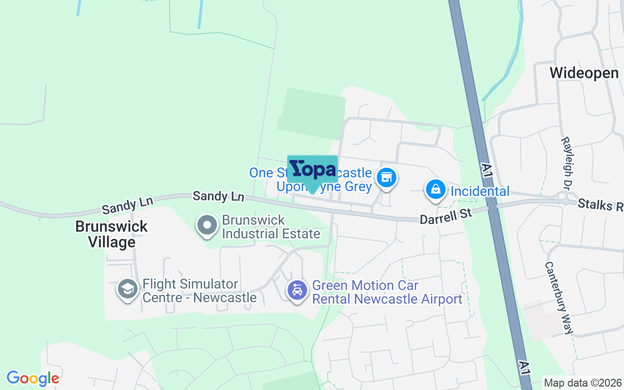 Map showing the location of NE13 7EA