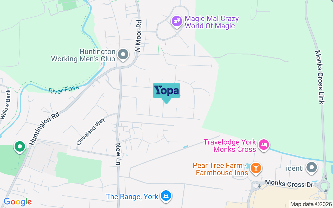 Map showing the location of YO32 9PA