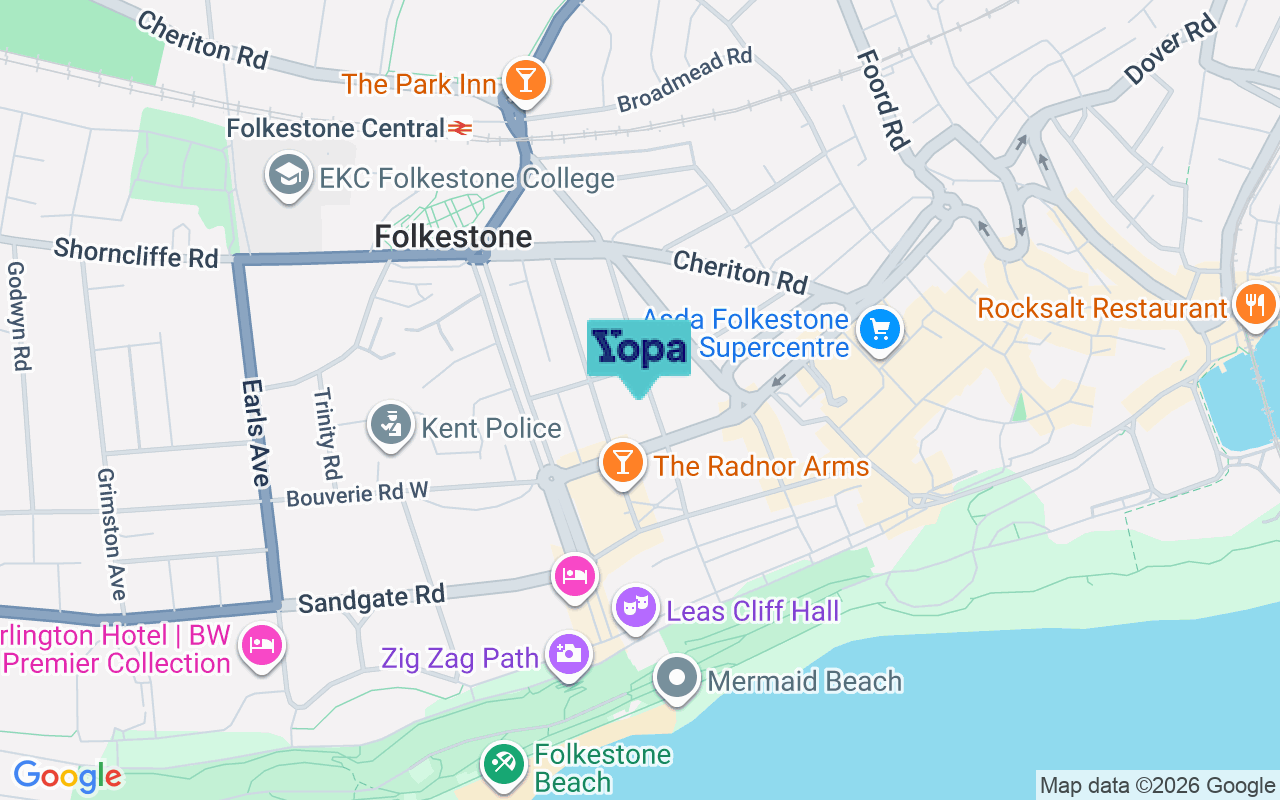 Map showing the location of CT20 2SA