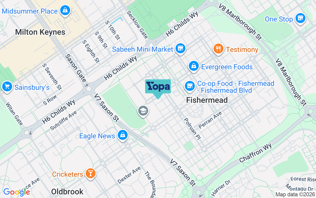 Map showing the location of MK6 2EJ