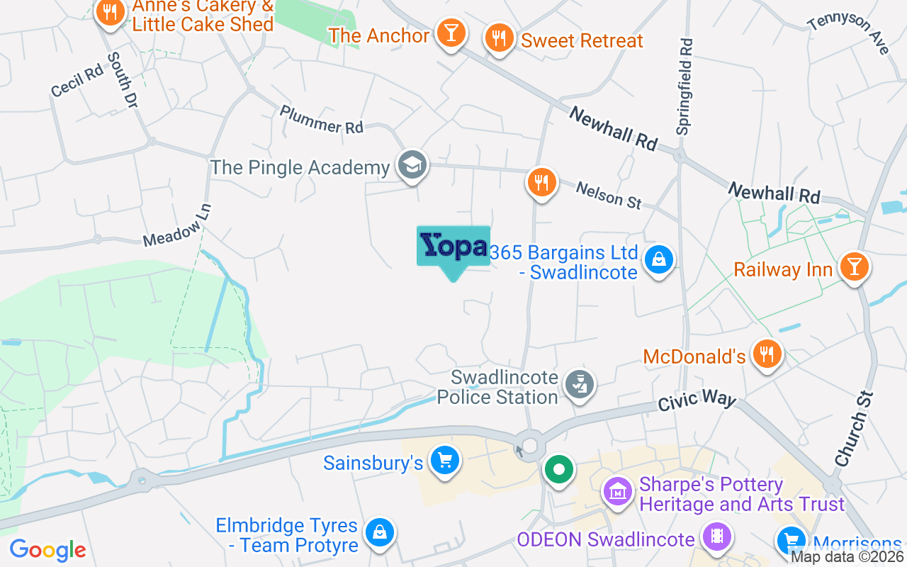 Map showing the location of DE11 0EF