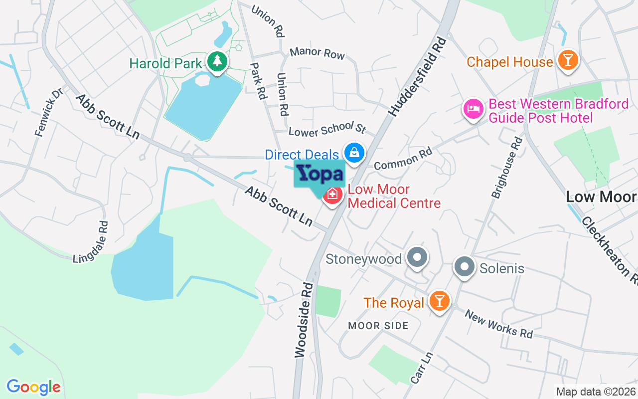 Map showing the location of BD12 0TH
