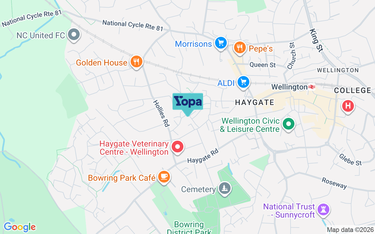 Map showing the location of TF1 2BF