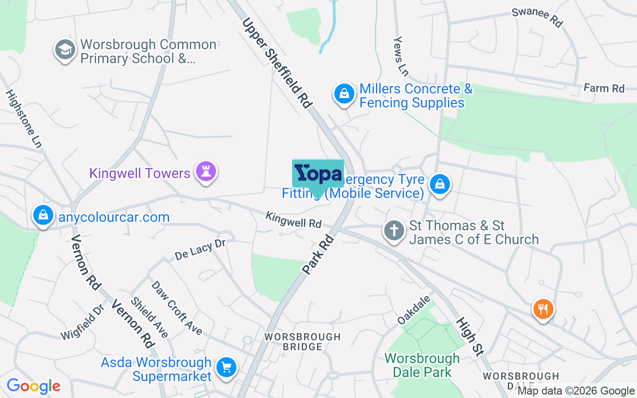 Map showing the location of S70 4AG