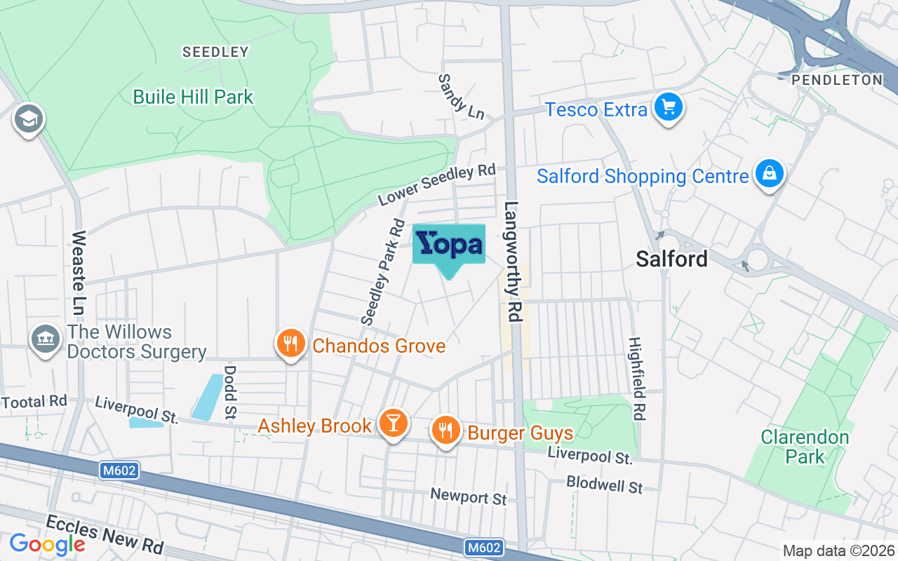 Map showing the location of M6 5PB