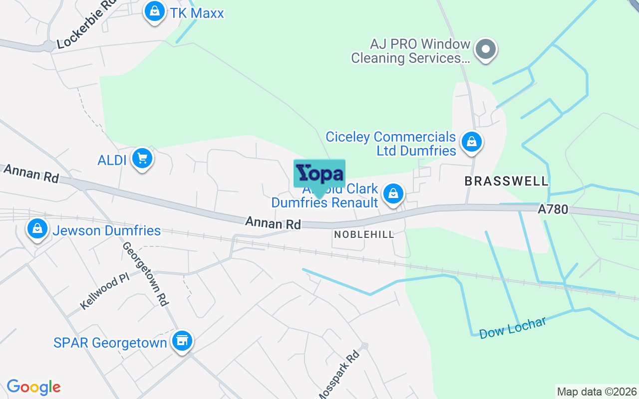 Map showing the location of DG1 3JH