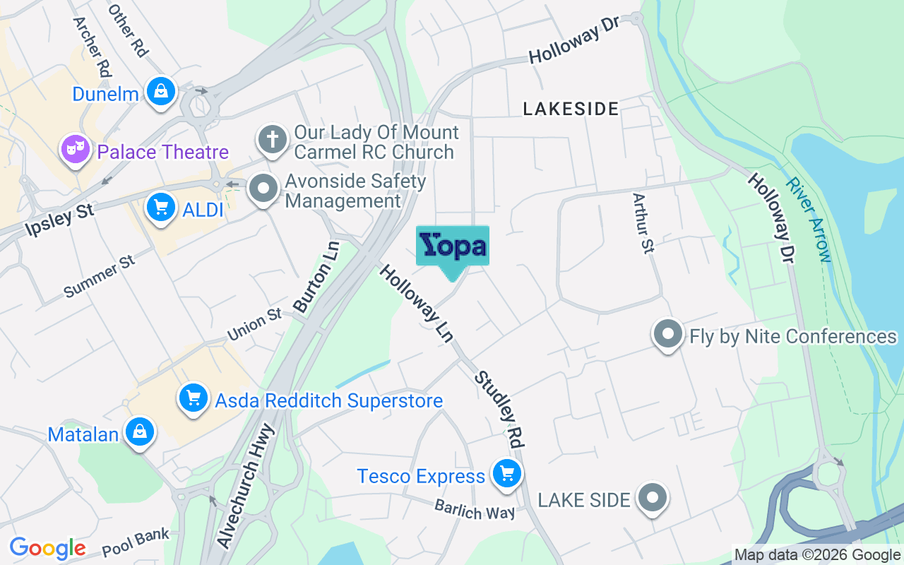 Map showing the location of B98 8JU