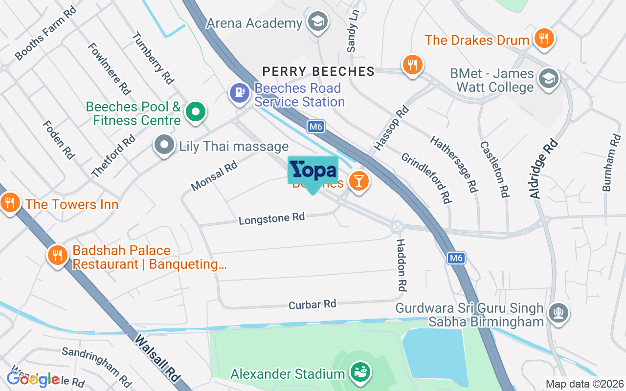 Map showing the location of B42 2PW