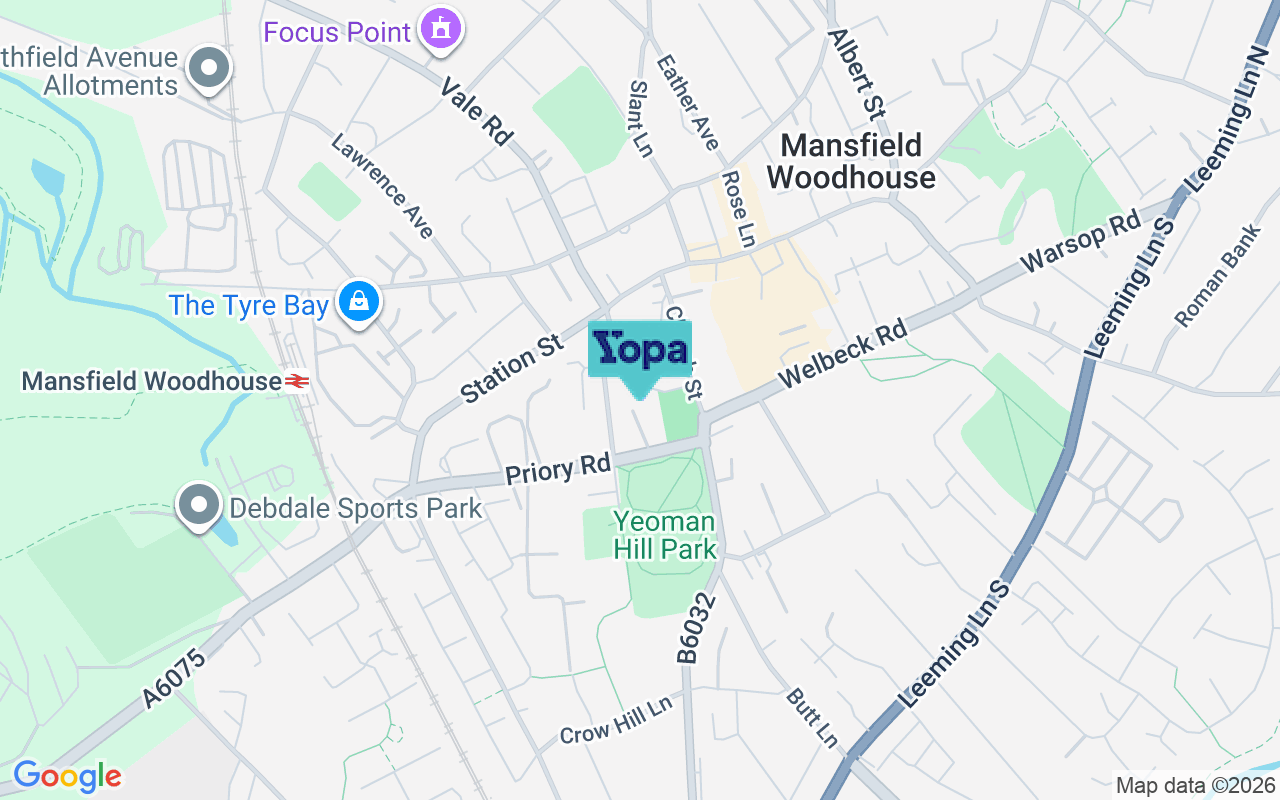 Map showing the location of NG19 9LU