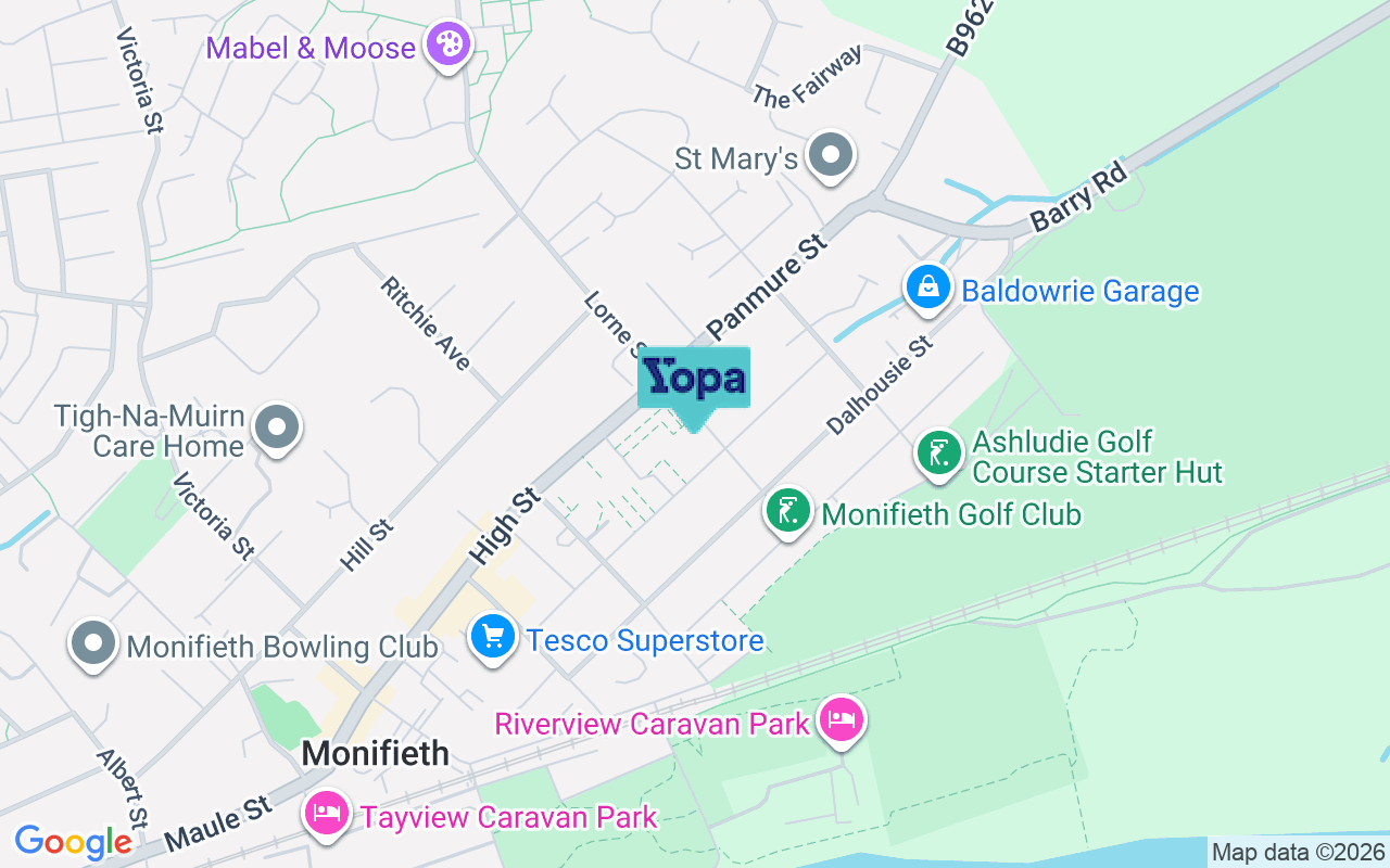 Map showing the location of DD5 4AH