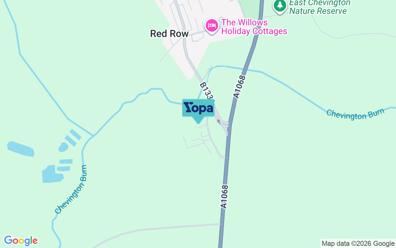 Map showing the location of NE61 5AB