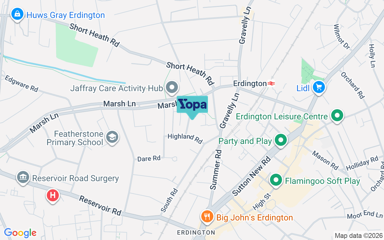 Map showing the location of B23 6NY