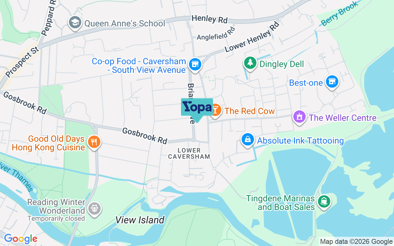 Map showing the location of RG4 5AZ