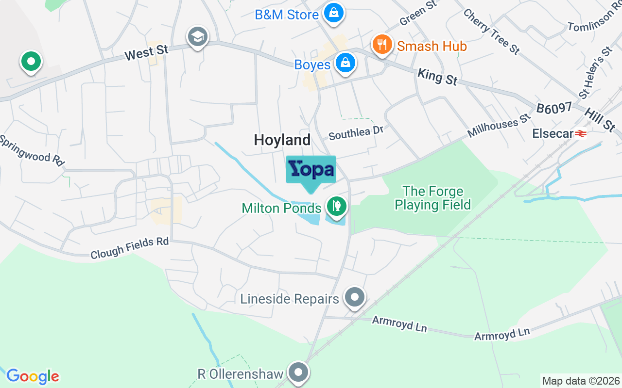 Map showing the location of S74 9BA