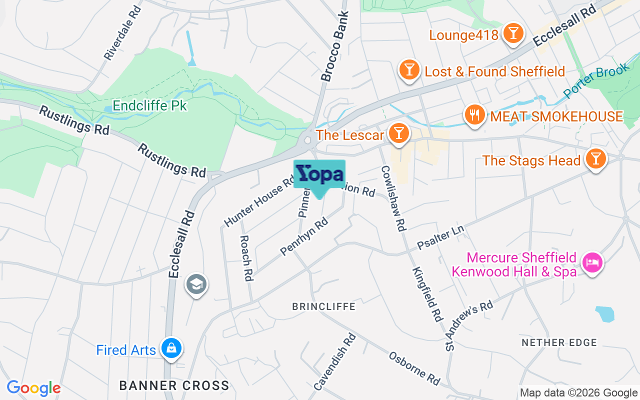 Map showing the location of S11 8UJ
