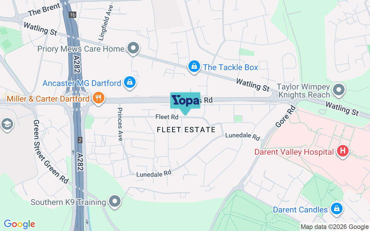 Map showing the location of DA2 6JF