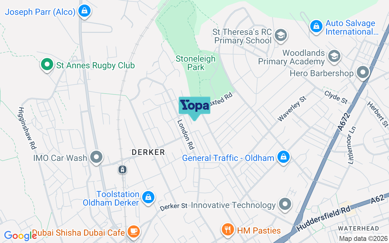 Map showing the location of OL1 4BS