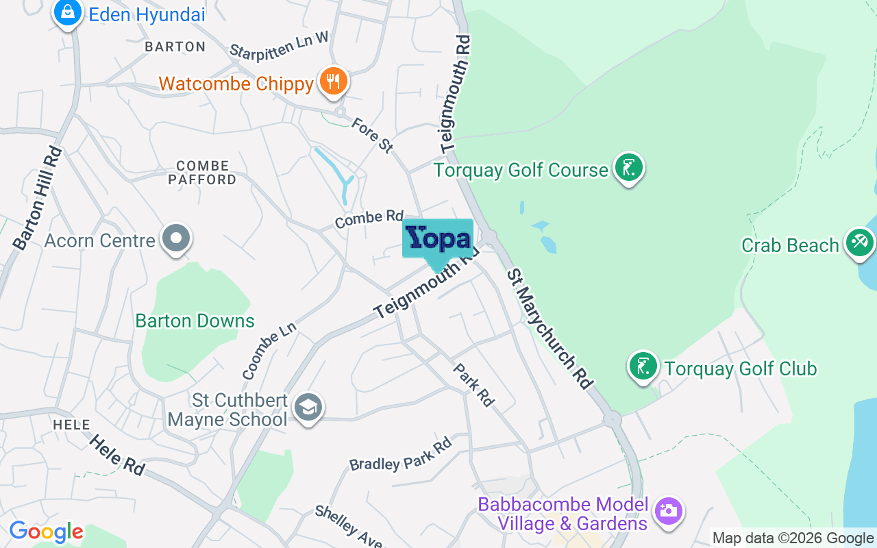 Map showing the location of TQ1 4RR
