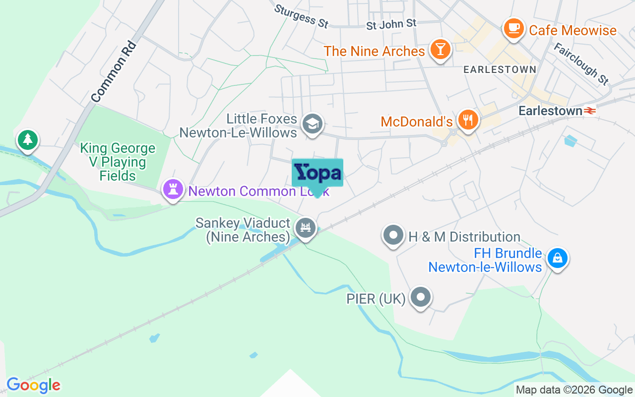 Map showing the location of WA12 9AP