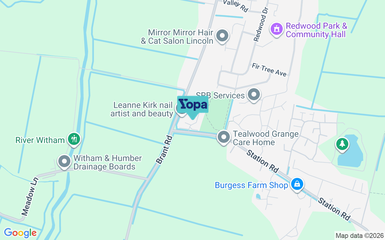 Map showing the location of LN5 9WD