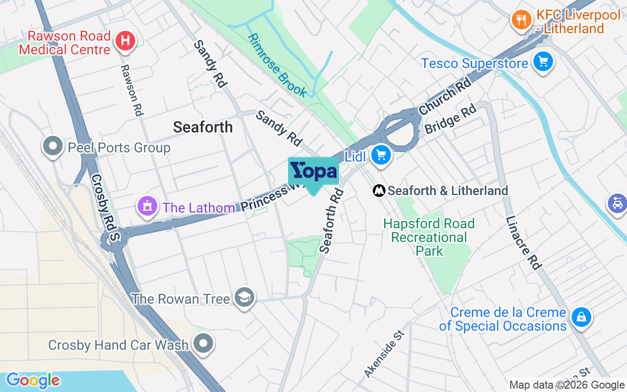 Map showing the location of L21 3TD