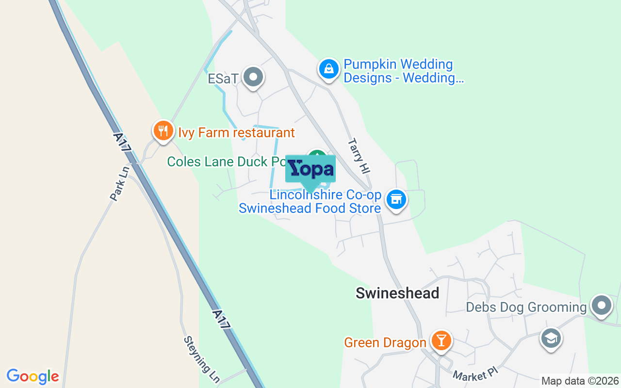 Map showing the location of PE20 3NS