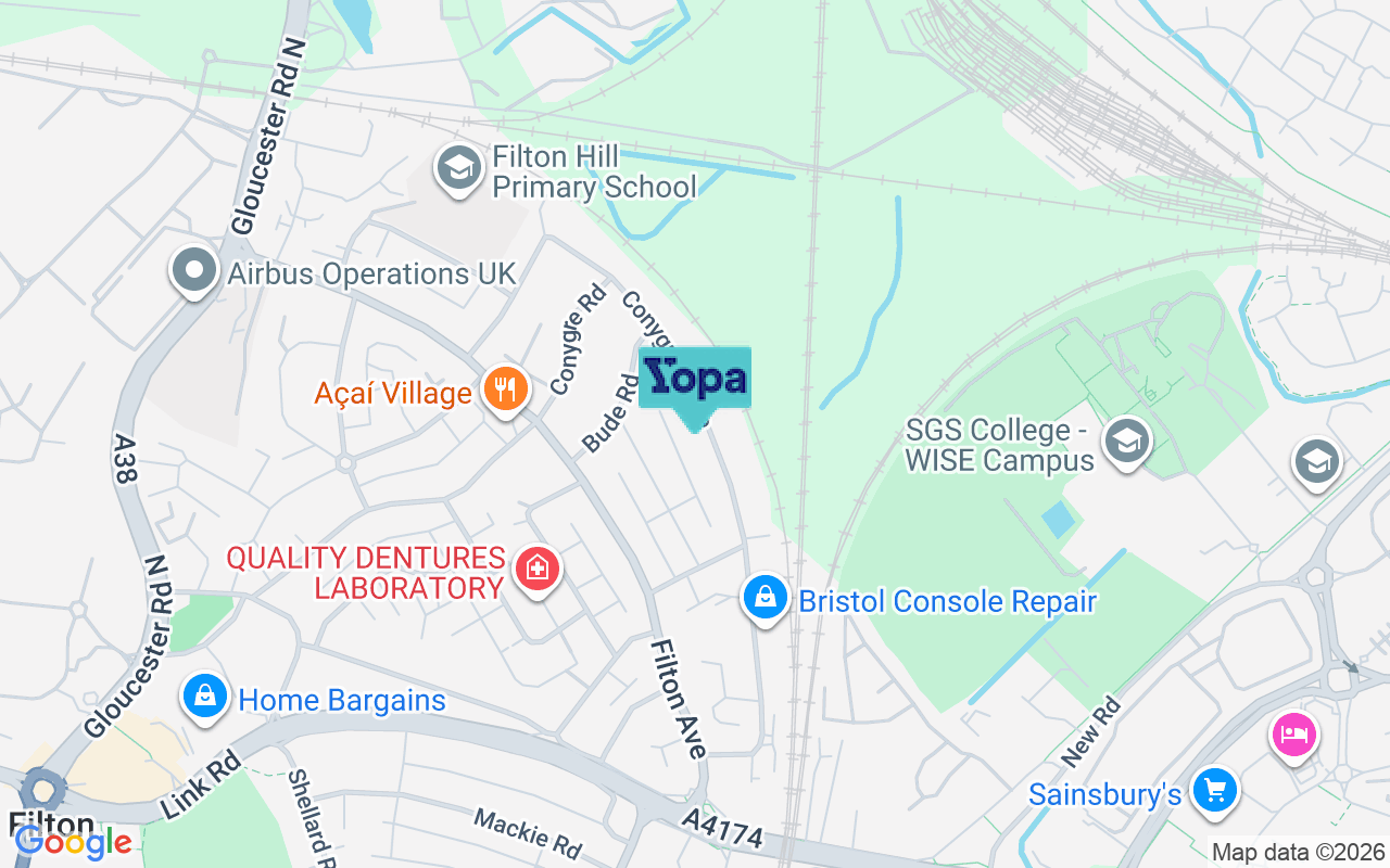 Map showing the location of BS34 7DP
