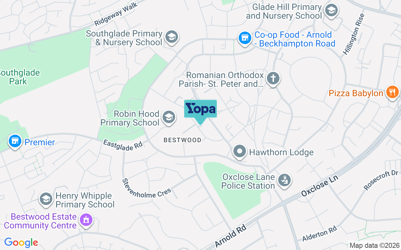 Map showing the location of NG5 5LH