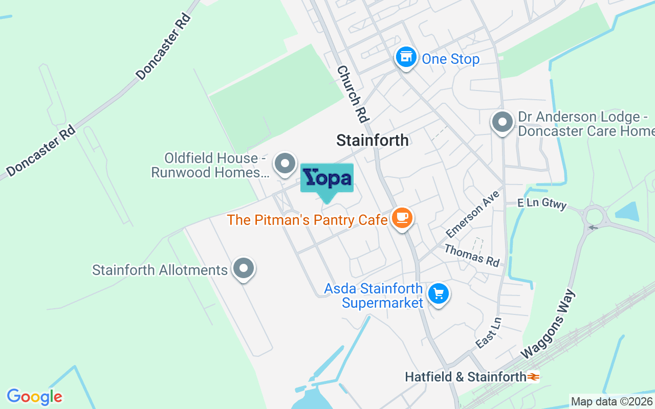 Map showing the location of DN7 5PP