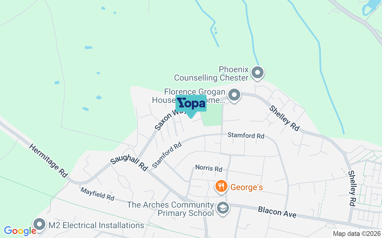 Map showing the location of CH1 5JJ