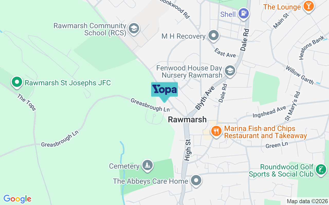 Map showing the location of S62 7AR