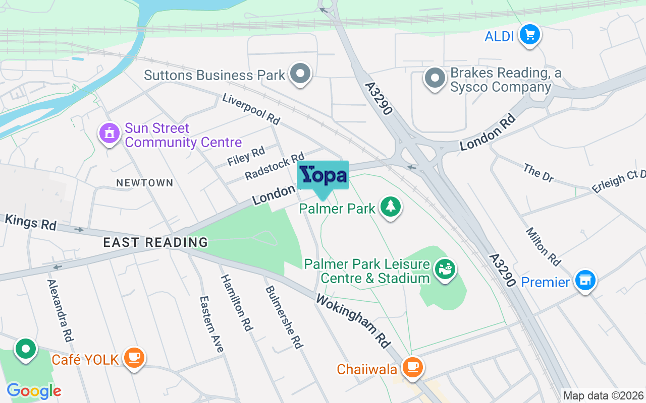 Map showing the location of RG1 3QF