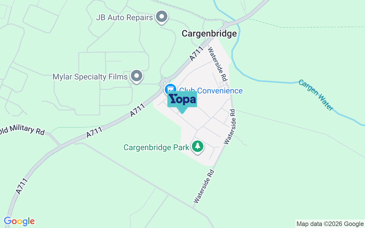 Map showing the location of DG2 8NS