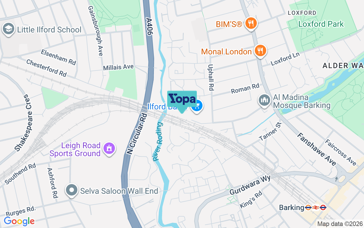 Map showing the location of IG1 2FT