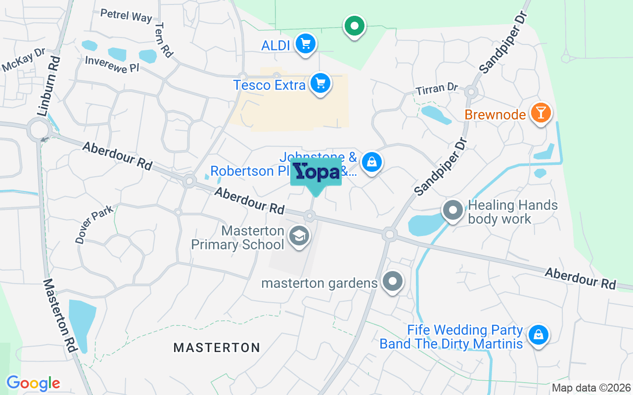 Map showing the location of KY11 8LA
