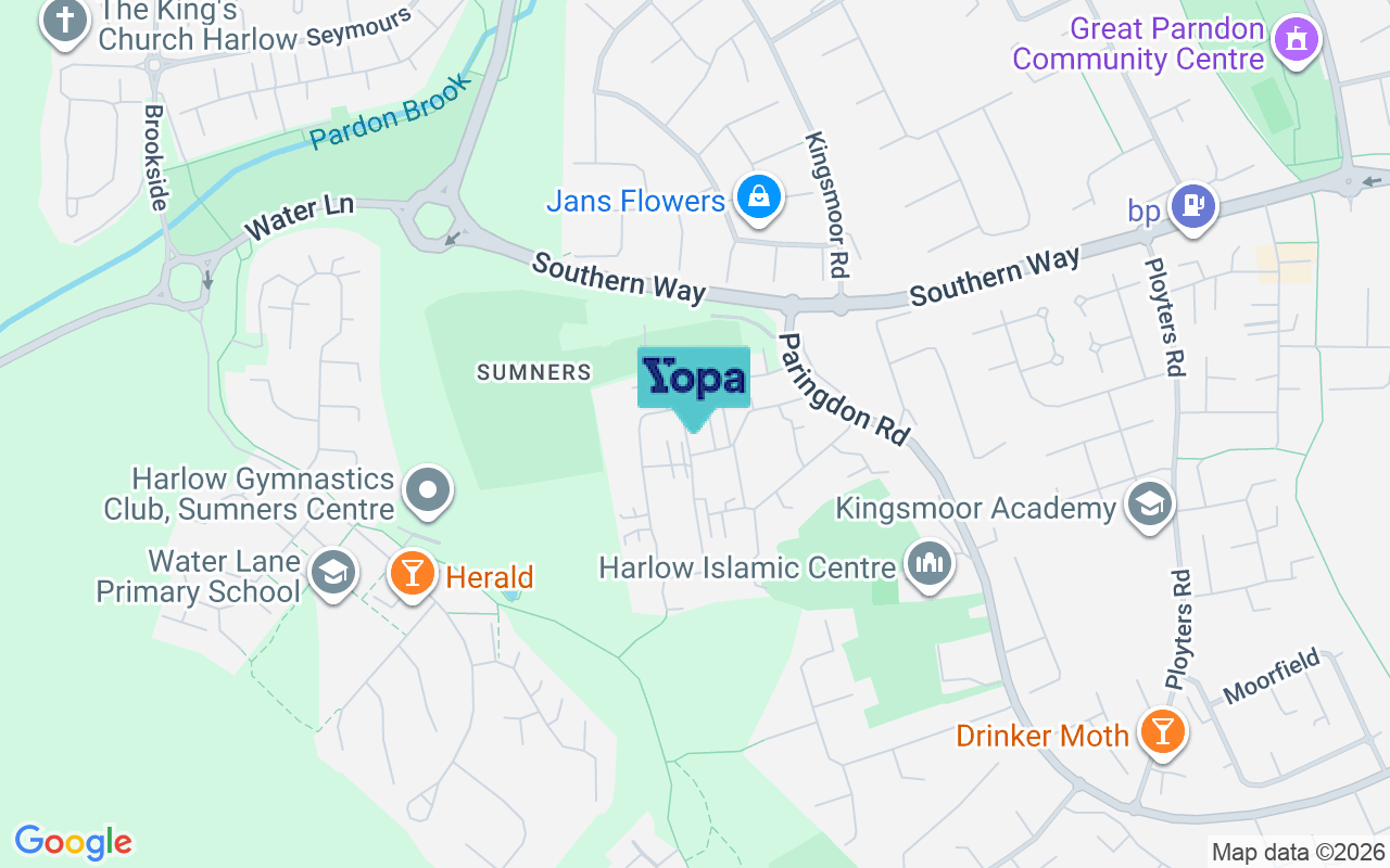 Map showing the location of CM19 4SN