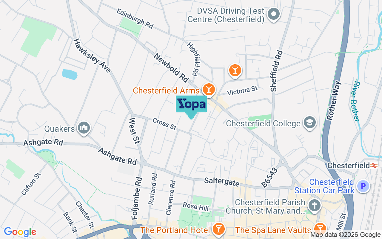 Map showing the location of S40 4SF