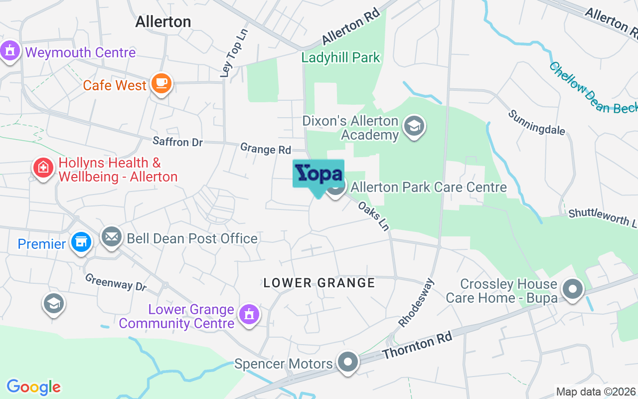 Map showing the location of BD15 7RY