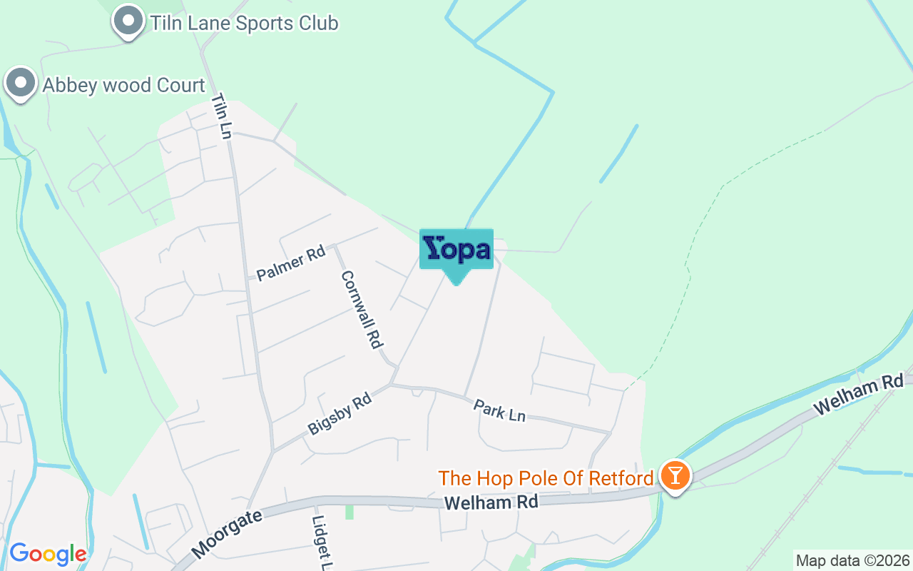 Map showing the location of DN22 6SF