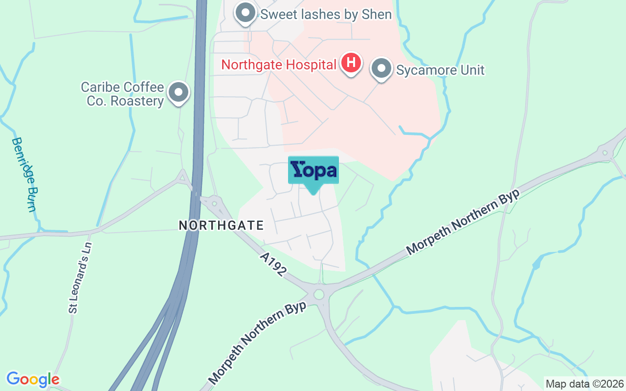 Map showing the location of NE61 3FF