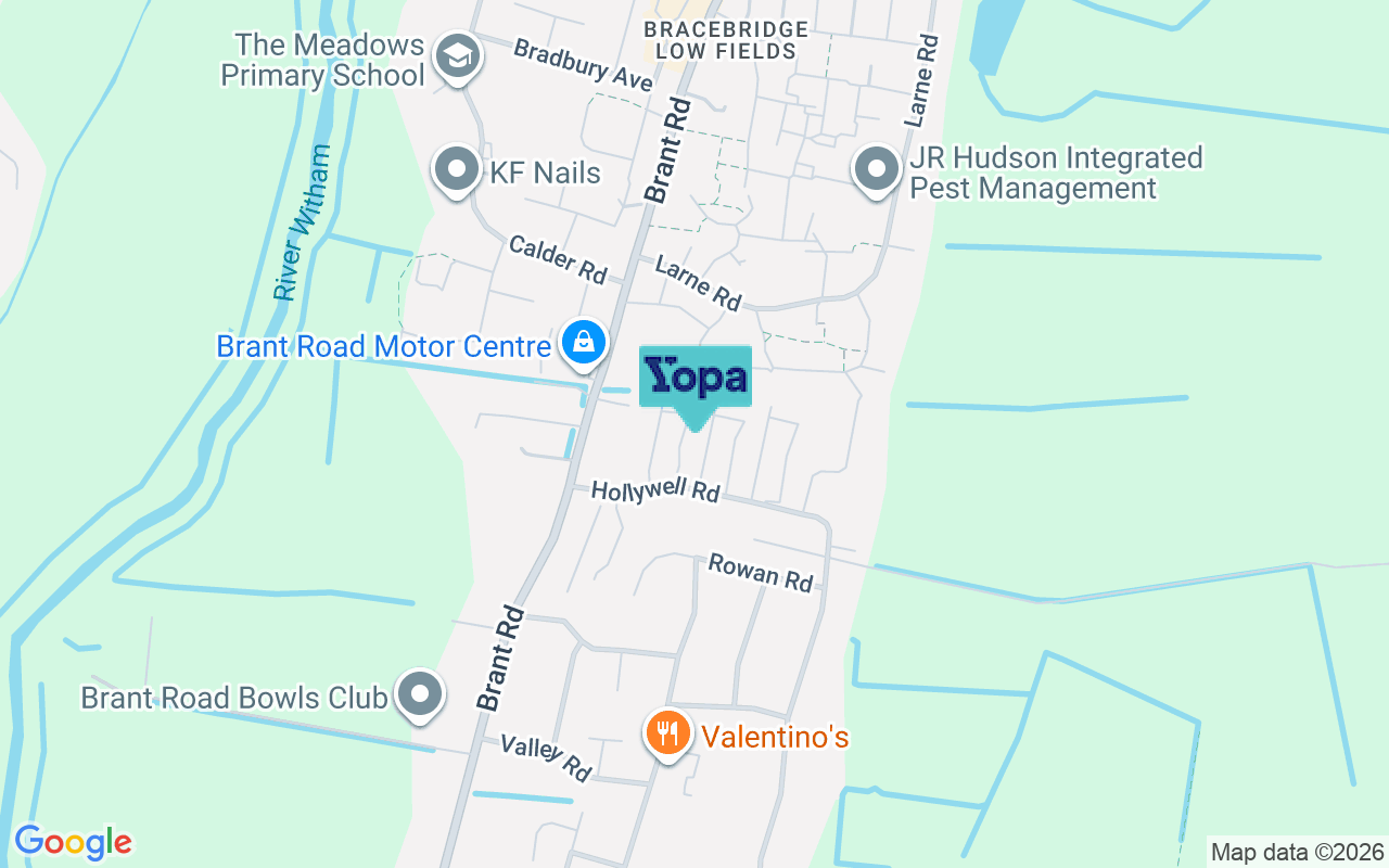 Map showing the location of LN5 9DH
