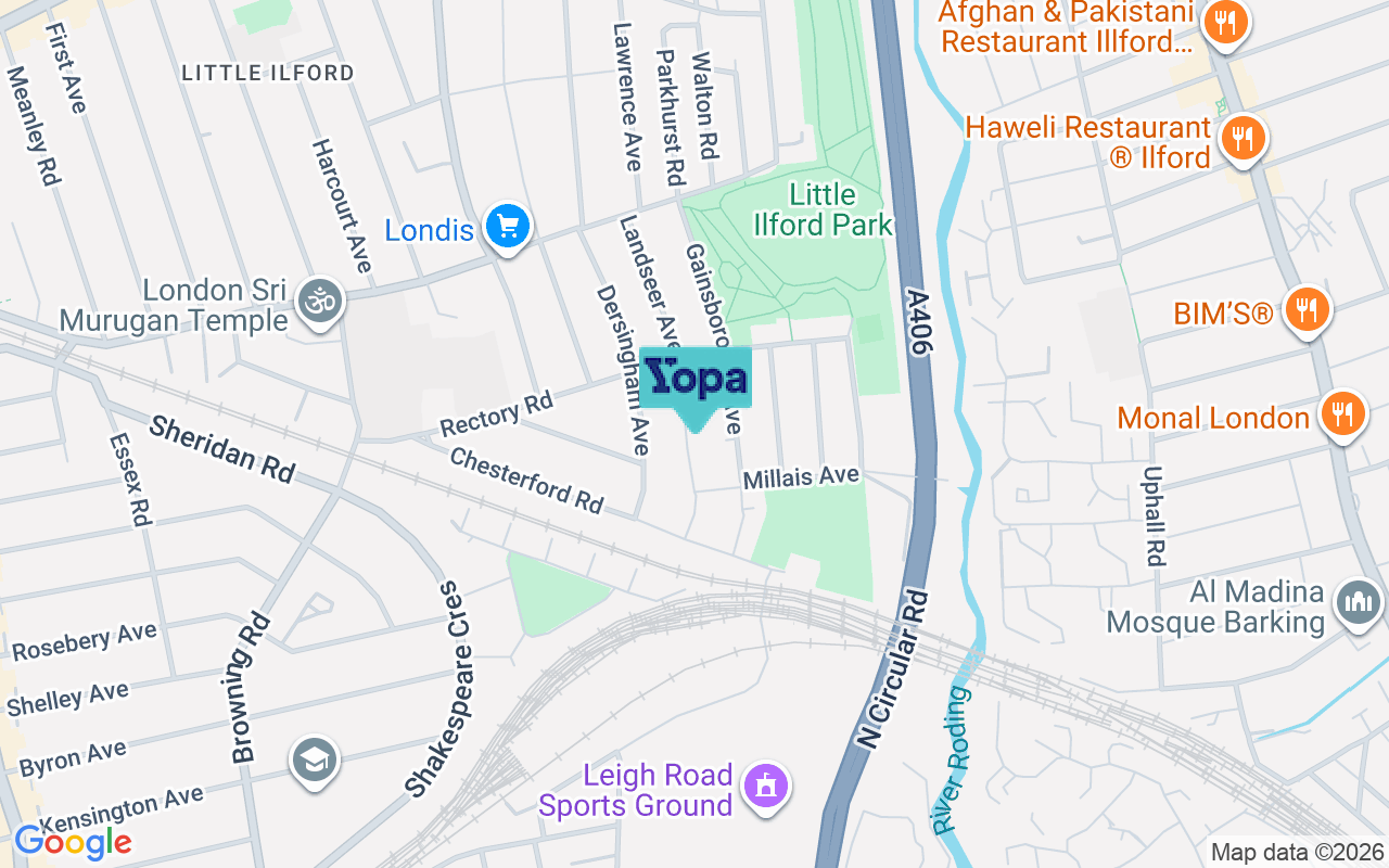 Map showing the location of E12 6JD
