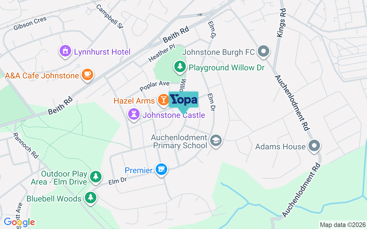 Map showing the location of PA5 0DA