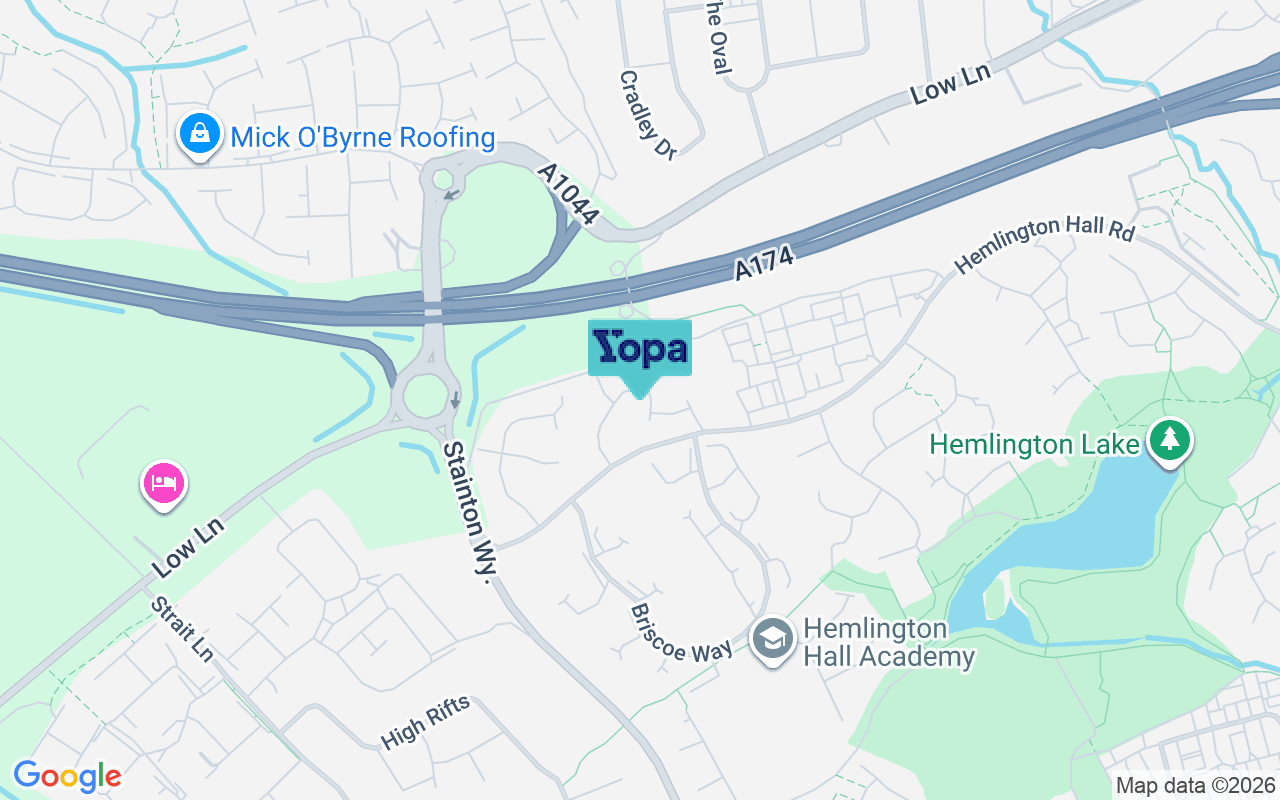 Map showing the location of TS8 9NH