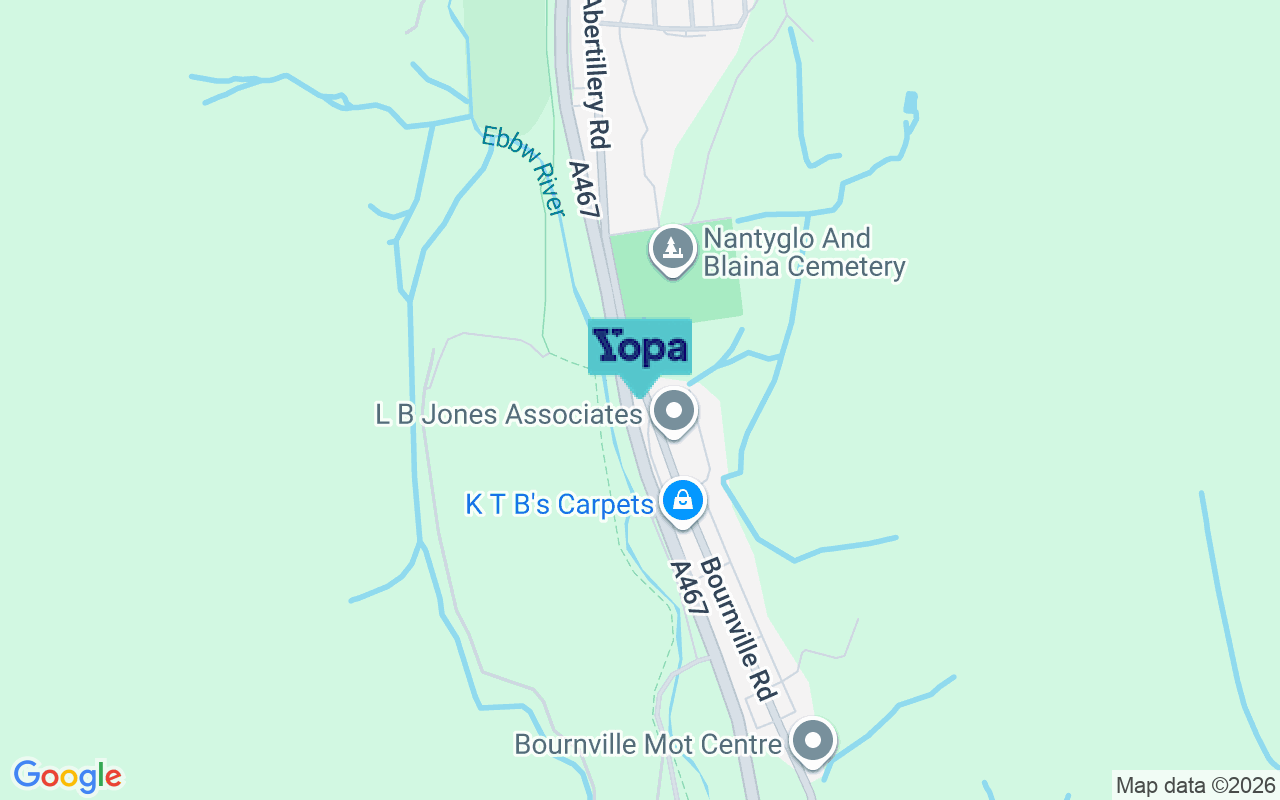 Map showing the location of NP13 3EB